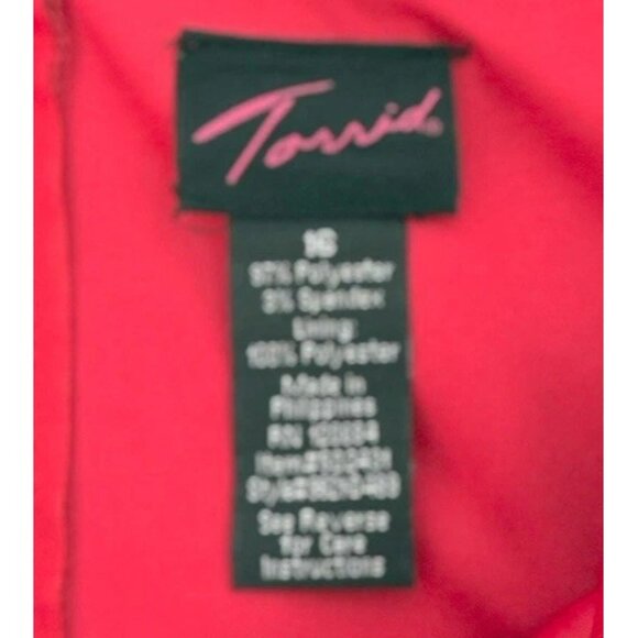 Torrid Plus Size Satin Red Jacquard Animal Print Strapless Mini Dress 16 Y2K - Picture 3 of 13